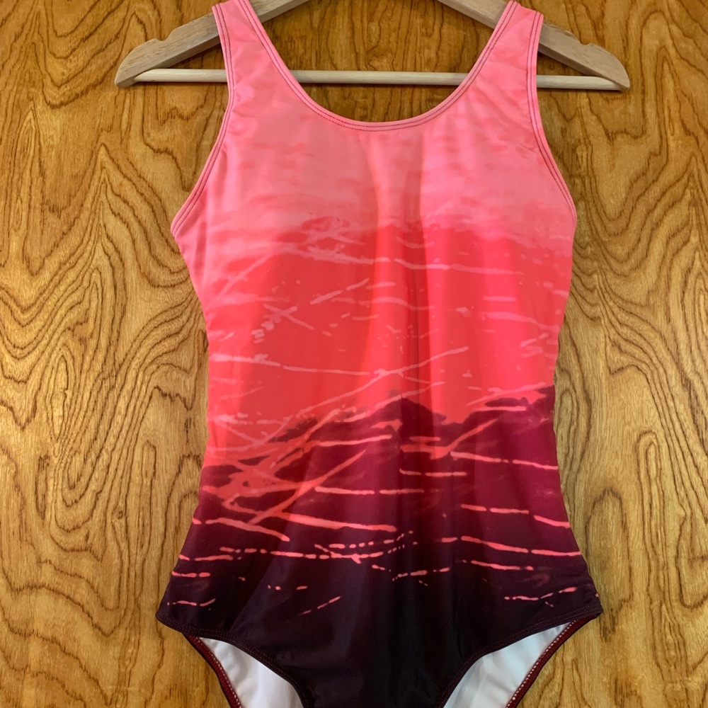 Stylish Pink and Black One-Piece Swimsuit